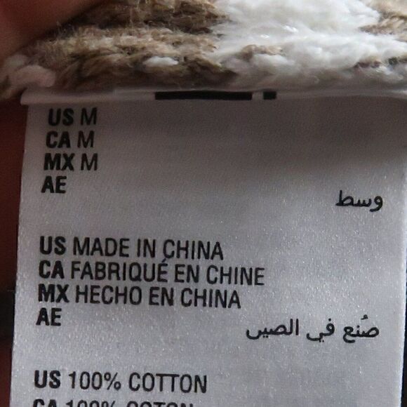 KAREN SCOTT TAN STRIPE LONG SLEEVE 1/4 ZIP UP PULL OVER SWEATER SIZE MEDIUM - Picture 3 of 7